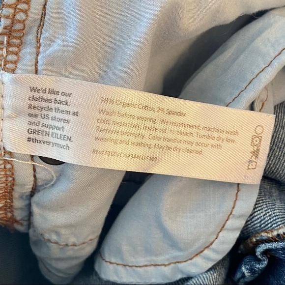Eileen Fisher Straight Leg Organic Cotton Stretch Jeans, size 8 - Picture 9 of 10